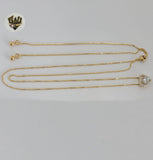 (1-6471-I) Gold Laminate - Adjustable Heart Necklace - BGF - Fantasy World Jewelry