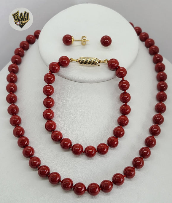 (MSET-09) Gold Laminate - Mallorca Pearls Set - BGF - Fantasy World Jewelry