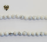 (MBEAD-263) 8mm Howlite Beads - Fantasy World Jewelry
