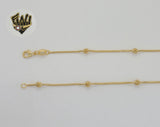 (1-1529) Laminado de oro - Cadena de eslabones con bolas de serpiente de 4 mm - BGO