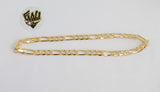 (1-0011) Gold Laminate - 5mm Figaro Anklets - 10" - BGF - Fantasy World Jewelry