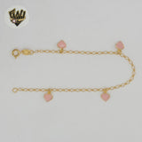 (1-0910) Laminado de oro - Brazalete de corazón con eslabones abiertos de 2 mm - 7,5" - BGF