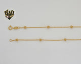 (1-1581) Laminado de oro - Cadena de eslabones Rolo con cuentas de 1,5 mm - BGF