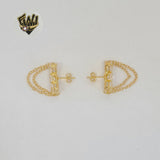 (1-1242-1) Gold Laminate - Zircon Heart Stud Earrings - BGF