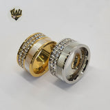 (4-0039) Stainless Steel - CZ Ring. - Fantasy World Jewelry