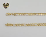 (1-1965-1) Laminado de oro - Cadena de eslabones Figaro de 6 mm - BGO