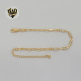 (1-0753) Gold Laminate - 3.5mm Paper Clip Link Stones Bracelet - 7" - BGF