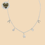 (2-66073) 925 Sterling Silver - 2mm Rolo Link Charms Necklace. - Fantasy World Jewelry