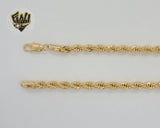 (1-1629-1) Gold Laminate - 6mm Rope Link Chain - 16" - BGF