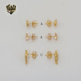 (1-1162-1) Gold Laminate - Studs Earrings - BGO