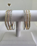 (1-4085) Gold Laminate - 3mm Three Tone Bangles - Trio - BGO - Fantasy World Jewelry