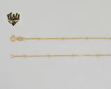 (1-1579) Gold Laminate -2.5mm Beads Box Link Chain - BGF