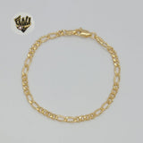 (1-0424) Gold Laminate - 4mm Alternative Figaro Link Bracelet - BGF - Fantasy World Jewelry