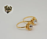 (1-3044) Gold Laminate-Rose Ring w/CZ - BGF - Fantasy World Jewelry