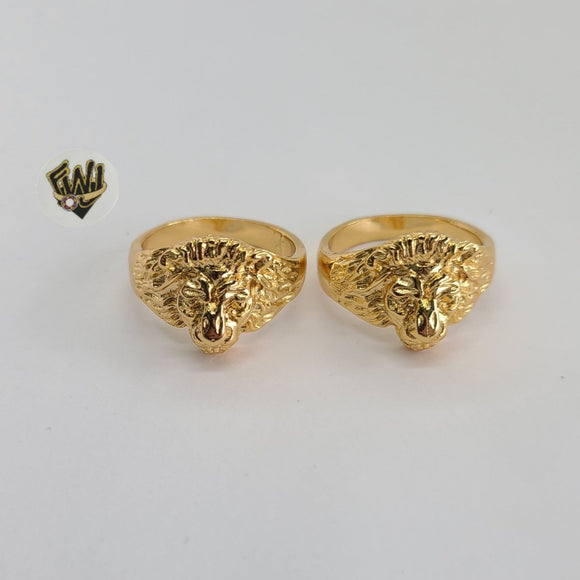 (1-3152) Gold Laminate -Lion Men Ring - BGO - Fantasy World Jewelry