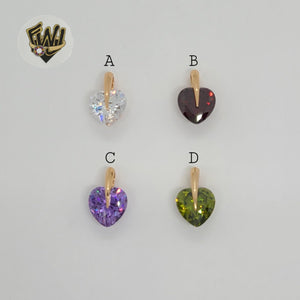 (1-2467) Gold Laminate - Heart Pendants - BGO