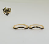 (1-3051) Gold Laminate - Black CZ Ring - BGO - Fantasy World Jewelry