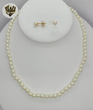(MSET-15) Gold Laminate - Mallorca Pearls Set - Fantasy World Jewelry