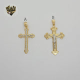 (1-2293) Gold Laminate - Cross Pendants - BGF