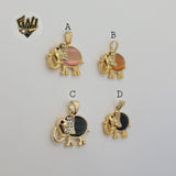 (1-2289) Gold Laminate - Elephant Pendants - BGO