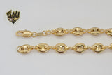 (1-0429) Gold Laminate - 8mm Puff Marine Bracelet- 7.5" - BGF - Fantasy World Jewelry