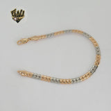 (1-0819) Gold Laminate - 5mm Two Tone Curb Link Bracelet - 7.5" - BGO