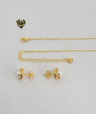 (1-6429) Gold Laminate- Pearl Set - BGO - Fantasy World Jewelry