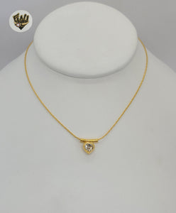 (1-6388) Gold Laminate- Zircon Necklace - BGF - Fantasy World Jewelry