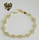 (1-0741) Gold Laminate-8.5mm Alternative Beads Bracelet- 7.5" -BGF - Fantasy World Jewelry