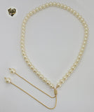 (1-6467) Gold Laminate - Beads Long Necklace - BGF - Fantasy World Jewelry
