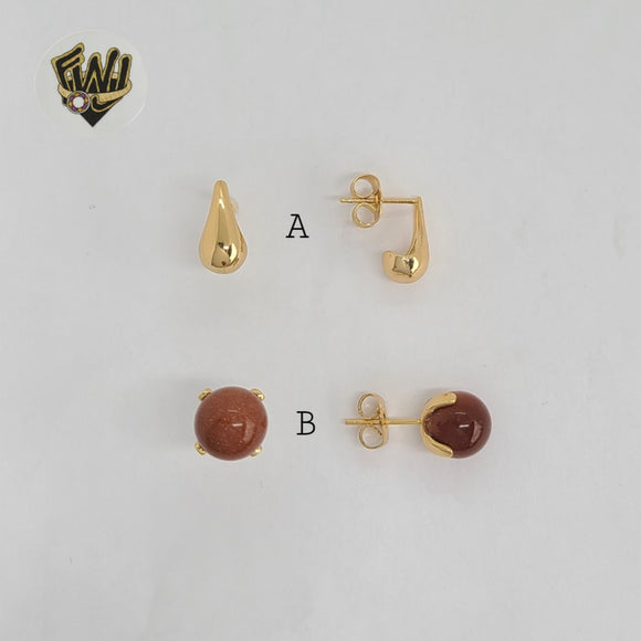 (1-1072-1) Aretes Laminados de Oro - BGO