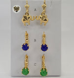 (1-1147) Gold Laminate - Dangle Earrings - BGF - Fantasy World Jewelry