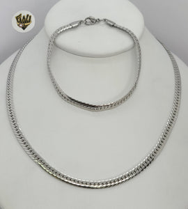 (4-7121) Stainless Steel - 5mm Snake Link Men Set - 24''. - Fantasy World Jewelry