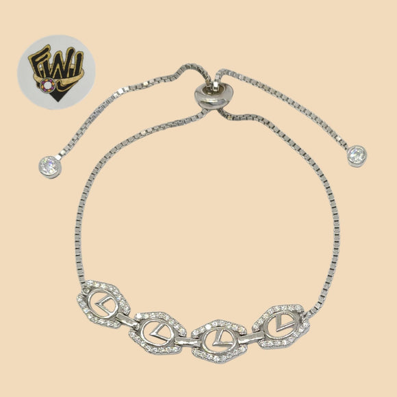 (2-0437) 925 Sterling Silver - 1mm Adjustable Zircon Bracelet. - Fantasy World Jewelry