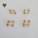 (1-1080) Gold Laminate - Zircon Stud Earrings - BGO - Fantasy World Jewelry