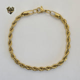 (4-4156) Stainless Steel - 5mm Rope Link Bracelet - 8.5" - Fantasy World Jewelry
