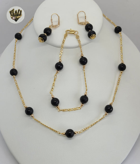 (1-6241) Gold Laminate - Chain Beads Set - BGO - Fantasy World Jewelry