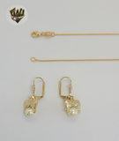 (1-6062) Gold Laminate - Box Link Bow and Pearls Set - BGF