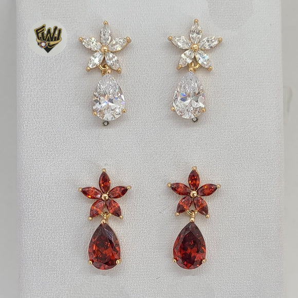 (1-1210-E) Gold Laminate - Zircon Stud Earrings - BGO - Fantasy World Jewelry