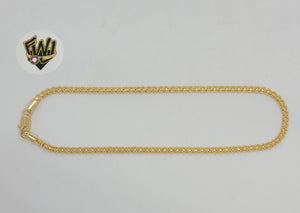 (1-0067) Gold Laminate - 3mm Bismark Link Anklet - 10" - BGF - Fantasy World Jewelry