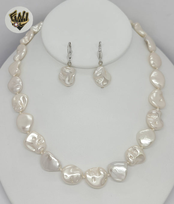 (MSET-25) Gold Laminate - Baroque Pearls Set - Fantasy World Jewelry