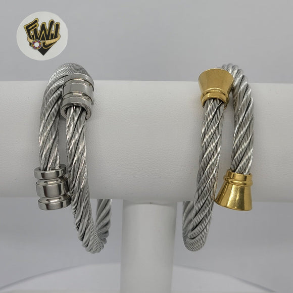 (4-5065) Stainless Steel - 6mm Rope Style Bangle. - Fantasy World Jewelry