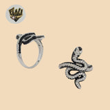 (2-5114) 925 Sterling Silver - Two Tones Snake Ring