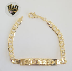 (1-60022) Gold Laminate - 7mm Curb Link Men Bracelet - 8.5" - BGF - Fantasy World Jewelry