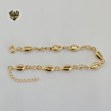 (1-0514) Gold Laminate - 5mm Shell Bracelet - 6.5" - BGF - Fantasy World Jewelry