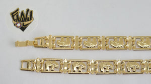 (1-0530) Gold Laminate Bracelet -10.5mm Square Style Bracelet- 8''-BGO - Fantasy World Jewelry