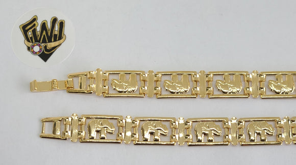 (1-0530) Gold Laminate Bracelet -10.5mm Square Style Bracelet- 8''-BGO - Fantasy World Jewelry