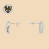 (2-4328) 925 Sterling Silver - Plain Stud Earrings. - Fantasy World Jewelry