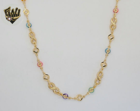 (1-1599) Gold Laminate - 5.5mm Infinity Stones Chain - 18