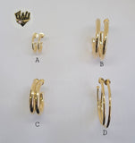 (1-2603-J) Gold Laminate - Plain Half Hoops Earrings - BGF - Fantasy World Jewelry